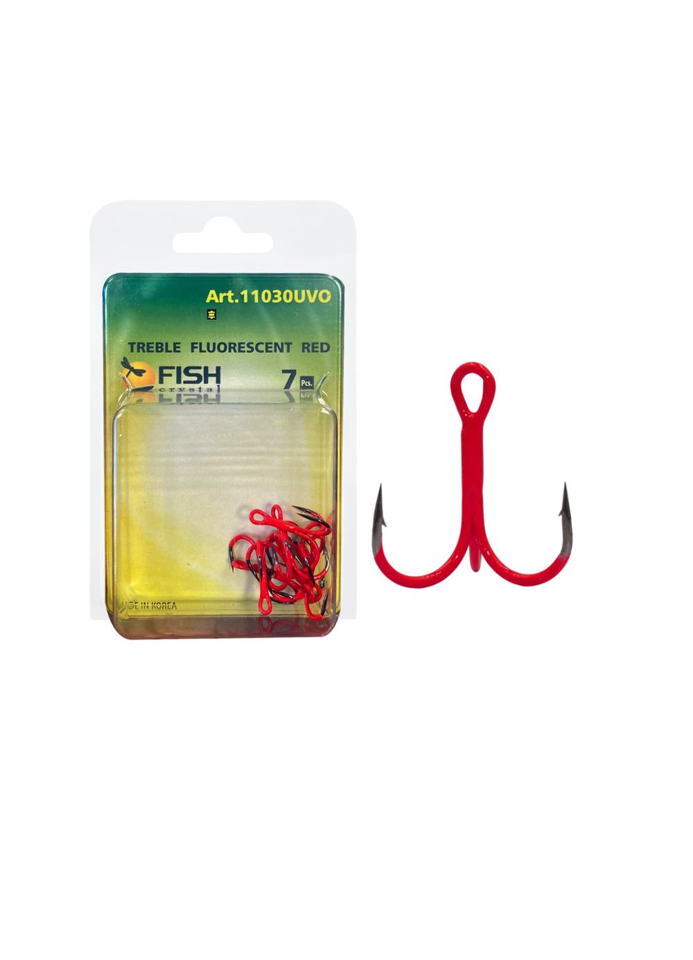 Крючок рыболовный Fish Crystal тройной Treble Fluorescent 11030UVO №4