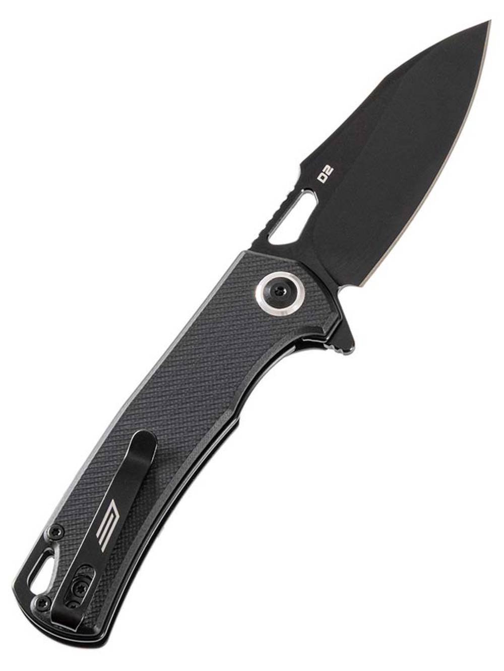 Нож складной GhostBlade Polter, сталь D2, 58-62 HRC, Spear-point, рукоять G10 чёрная, замок Liner lock, флиппер, 107 г
