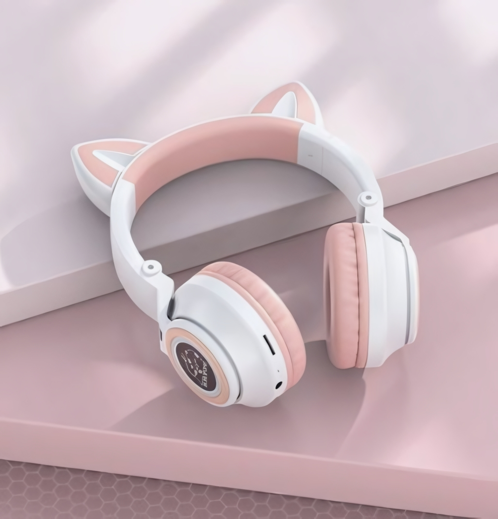 Bluetooth - гарнитура Borofone BO18 Cat, накладные, BT5.0, 400mAh White