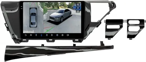 Магнитола для Toyota Camry 70 2017-2021 (без JBL) - FarCar BX1069M-360 монитор 10.36" 2K QLED на Android 13, Быстрая, CarPlay, 4G SIM-слот, 4 камеры в комплекте