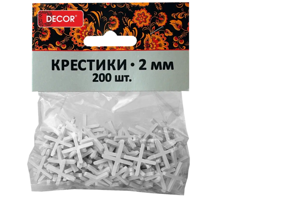 Крестики ПВХ для кафеля и плитки 2,0мм(200шт) "BEOS" DECOR 338-0020