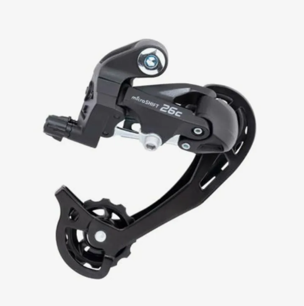 Переключатель задний MicroShift RD-M26CL, SGS, 2/3x6/7 скоростей, крепление на болт, черный