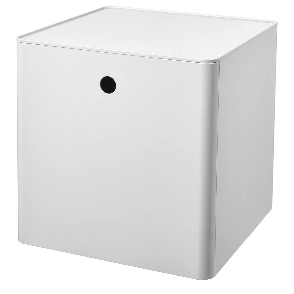 IKEA KUGGIS  (ИКЕА КУГГИС)  -  Контейнер с крышкой - белый 32х32х32 см