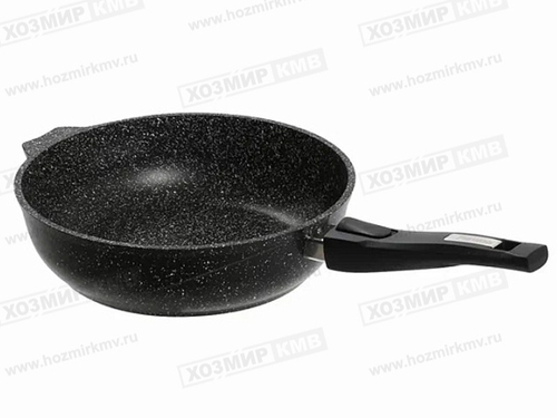 0243802 (Мечта) Сотейник 24см АП со съемной ручкой б/крышки Гранит black