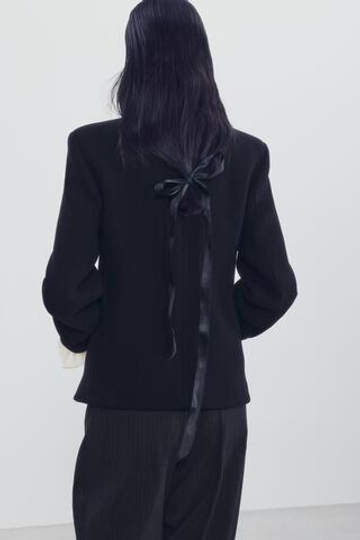 ZARA КОРОТКОЕ ШЕРСТЯНОЕ ПАЛЬТО — ZW COLLECTION, ЧЕРНЫЙ