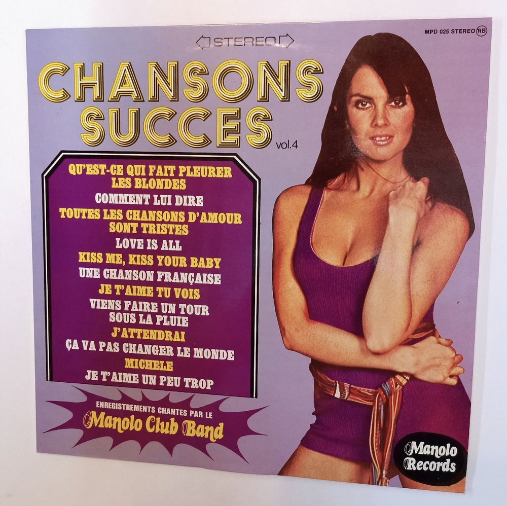 Винтажная виниловая пластинка LP Manolo Club Band Chansons Succes Vol. 4 (France 1975)