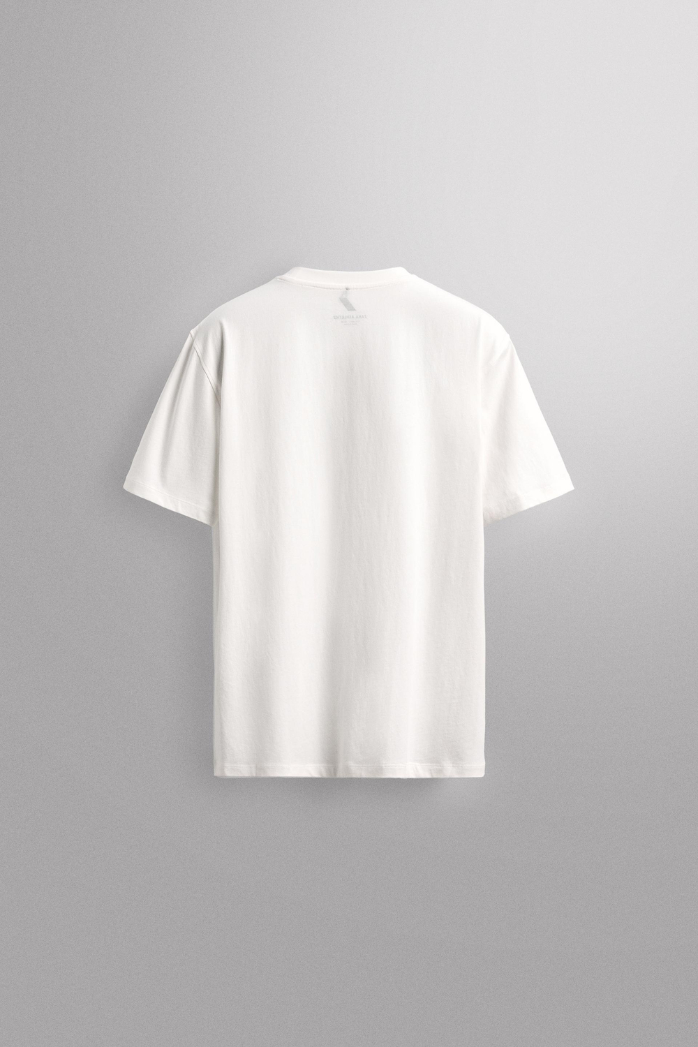 ZARA БАЗОВАЯ СПОРТИВНАЯ ФУТБОЛКА ИЗ ХЛОПКА, БЕЛЫЙ