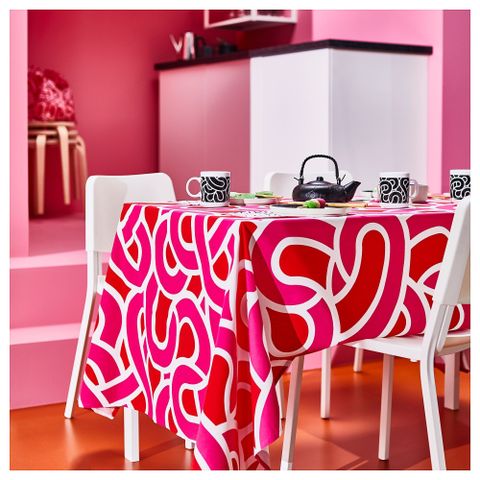 Скатерть IKEA SOTRONN (СОТРЕНН), Розовый, 145х240 см