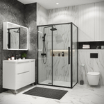 Душевой уголок Grossman Cosmo 100х80 120.K33.02.1080.21.00 профиль Черный матовый стекло прозрачное