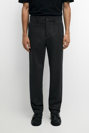 Massimo Dutti Зауженные брюки из смесового хлопка, серый