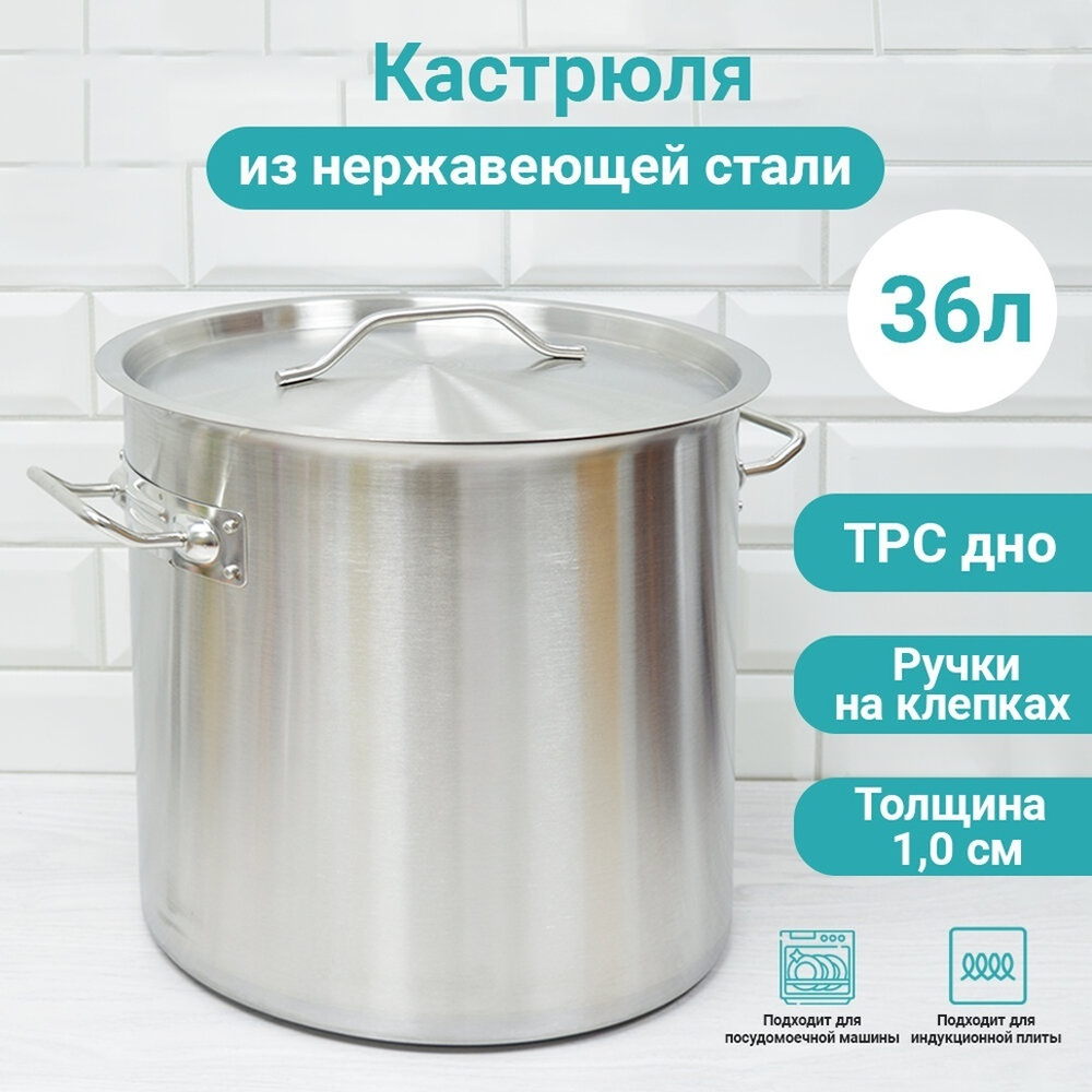 Котел 36л 36*36*1.0см "PROFESSIONAL", нержавеющая сталь