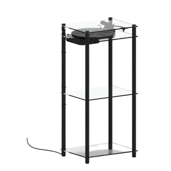Transparent Transparent Turntable Stand Black