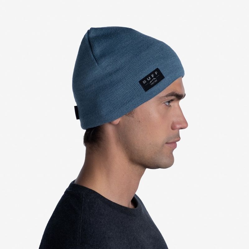 Шапка вязаная с флисом Buff Hat Knitted Polar Solid Dusty Blue Фото 4