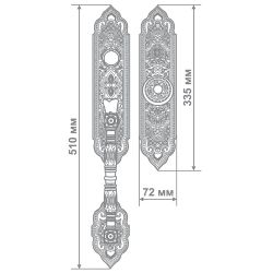 Ручка на планке 18M-056L-005 ABD мат.черный/бронза (+ замком, цилиндр)