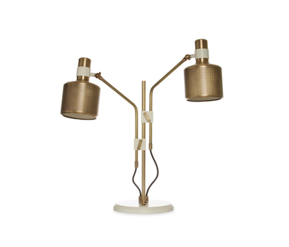 настольная лампа Bert Frank Riddle Table Lamp White & Brass