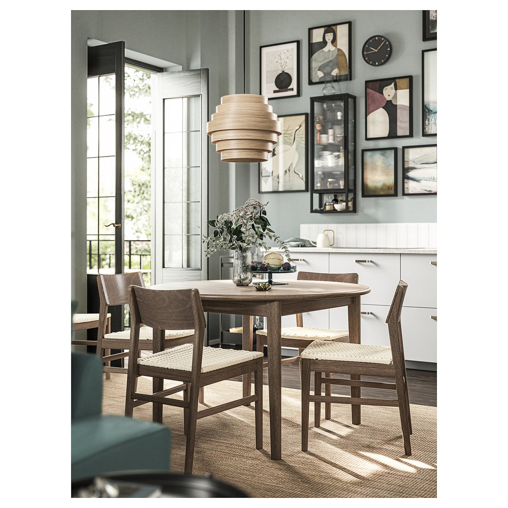 IKEA DYKARKLOCKA  (ИКЕА ДЙКАРКЛОСКА)  -  / HAVSDJUP Лампа подвесная - дубовый шпон, окрашенный в белый/чёрный, 40 см