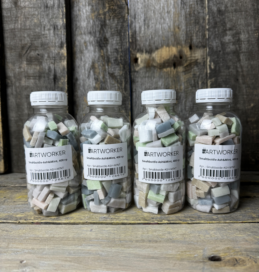 Серая и зеленая смальта стекло Smaltbottle-Ash&Mint ArtWorker