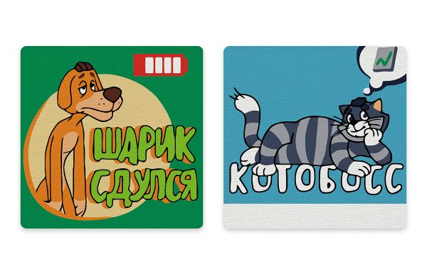 Картина по номерам Фрея, Союзмультфильм. Котобосс и Шарик, на магните, 9х9 см
