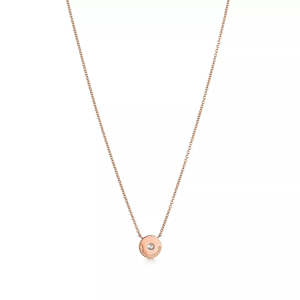 Подвеска из розового золота 18к(750 проба) c бриллиантом, Tiffany 💠 circle pendant