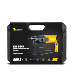 Перфоратор SDS-PLUS, 26 мм, 800 Вт, Kolner KBH 3-26K