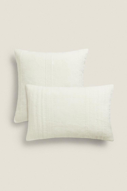 ZARA HOME ЧЕХОЛ ДЛЯ ДЕКОРАТИВНОЙ ПОДУШКИ В ПОЛОСКУ, ЭКРЮ