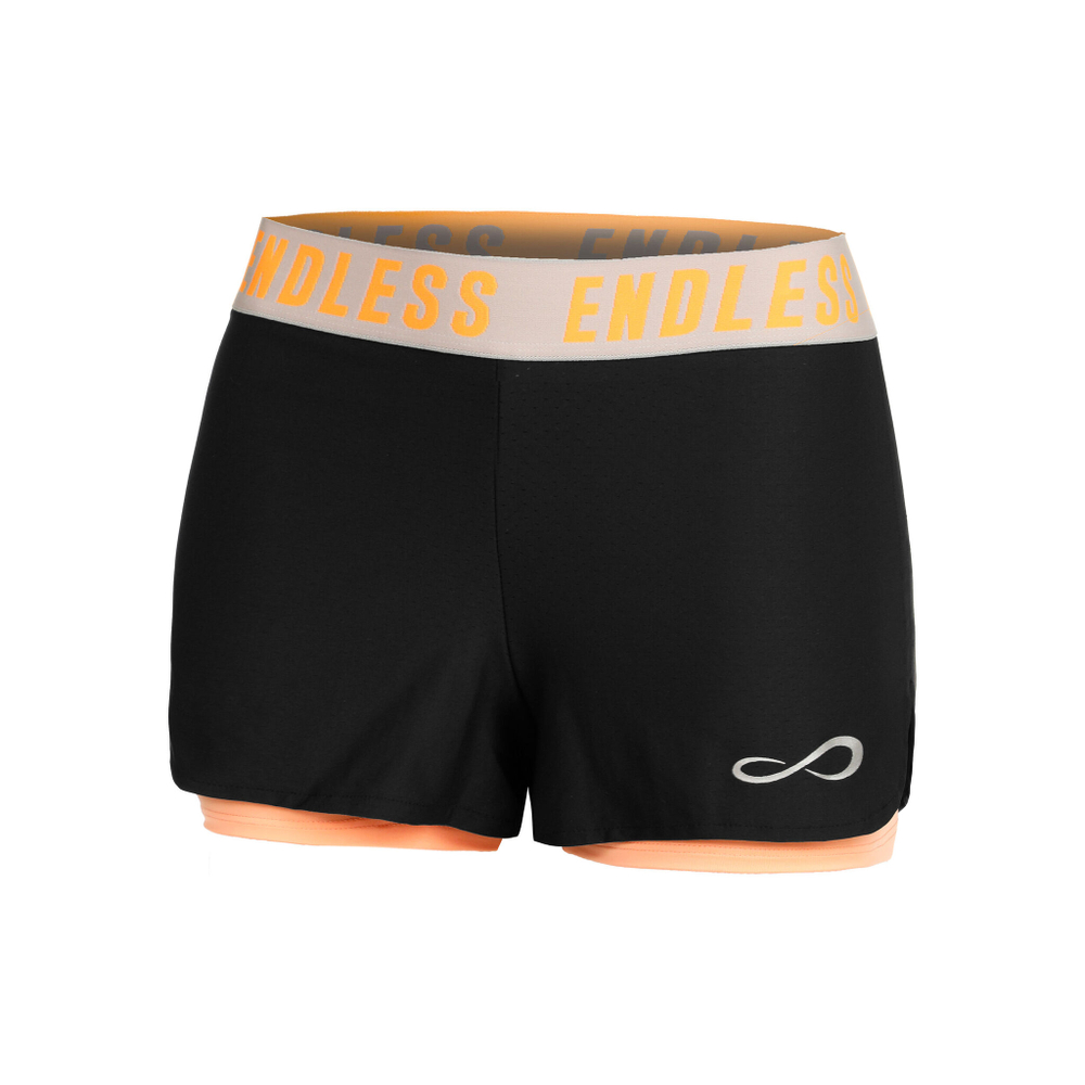 Женские теннисные шорты Endless Tech Iconic Shorts Women - Black, Apricot