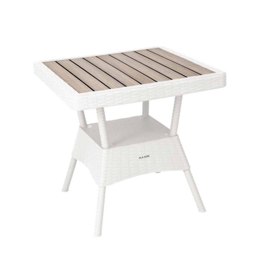 Мебель Стол квадратный RATTAN Ola Dom (белый)