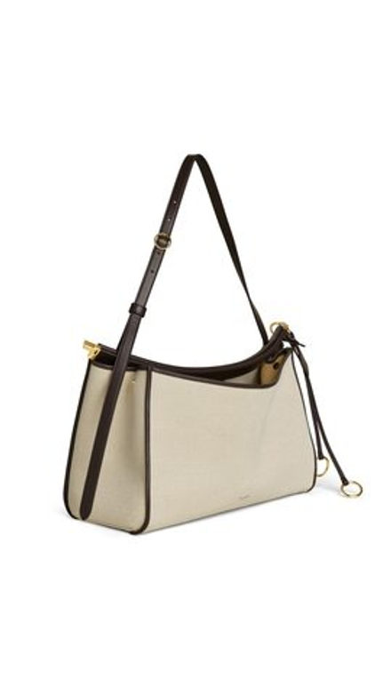 ALAÏA СУМКА LE CLICK POCKET 35 ИЗ ХОЛСТА, НАТУРАЛЬНЫЙ