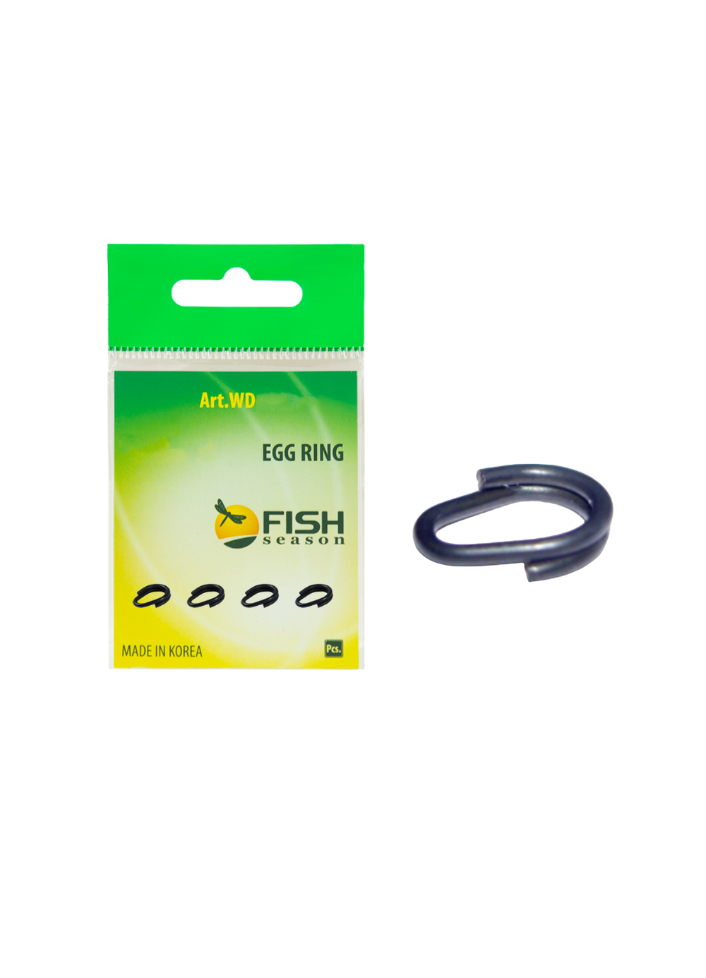Заводное кольцо Fish Crystal  титановое разжимное Egg Ring WD №6,7 ( 5 упаковок )