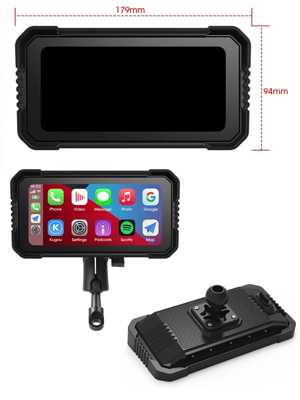 Мультимедийная система для мотоцикла Carplay C6000+ DVR/TPMS/Remote