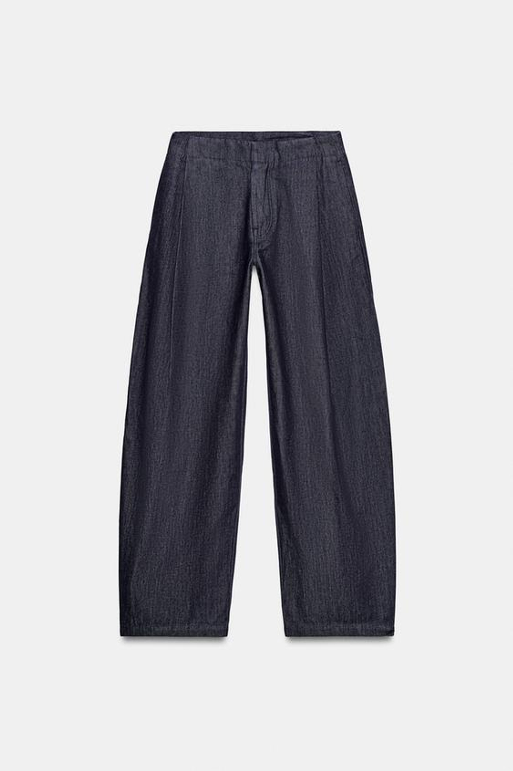 ZARA ДЖИНСЫ BARREL СО СРЕДНЕЙ ПОСАДКОЙ — ZW COLLECTION, СИНИЙ