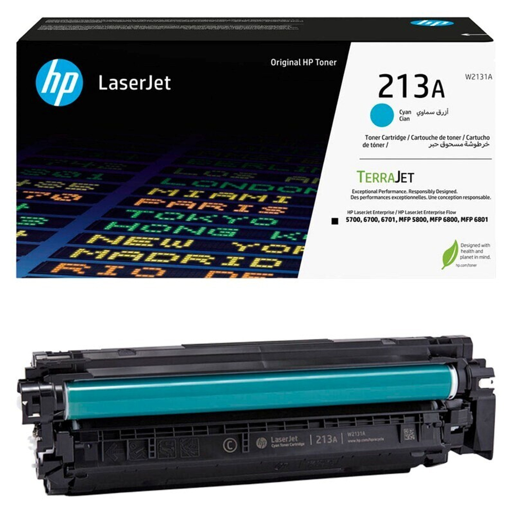 Картридж HP W2131A 213A для Color LaserJet Enterprise 5700/6700, Enterprise Flow MFP 5800zf/6800 голубой (3K)