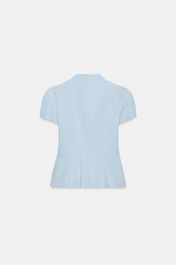 ZARA ТОП В КЛЕТКУ С БАСКОЙ, ОТТЕНКИ СИНЕГО