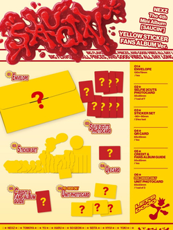 Альбом NEXZ - SAUCIN' 4th Mini Album STICKER FANS ALBUM 2 Version SET