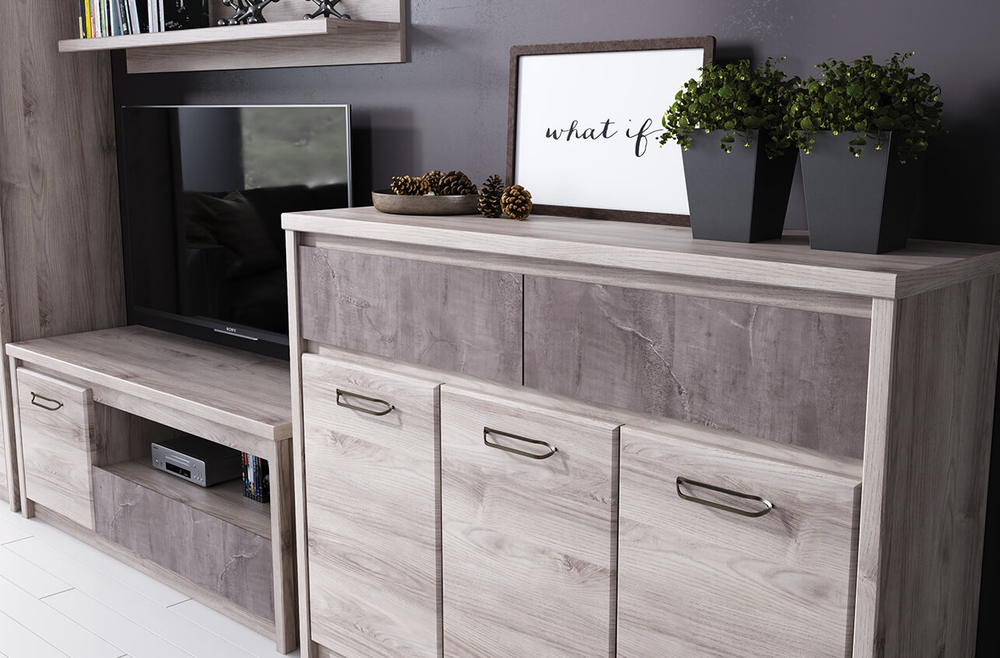 Тумба 3D2S, JAZZ, цвет Каштан найроби/Оникс