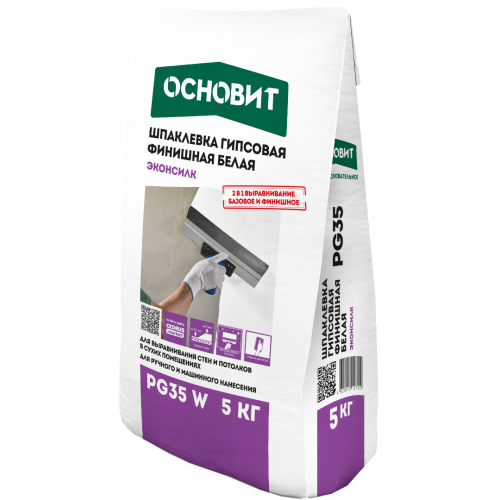 Шпатлевка ОСНОВИТ ЭКОНСИЛК PР-38 W полимерная финишная 5кг., 85485