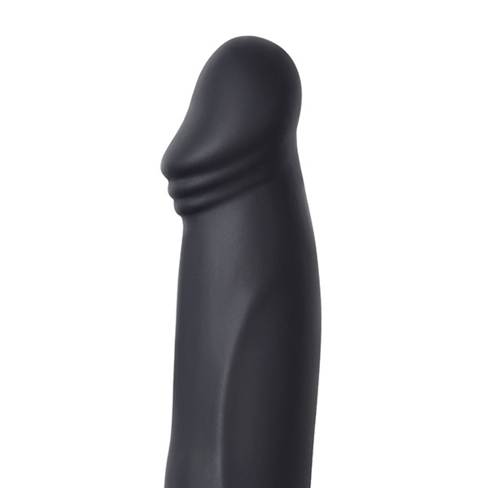 Черная вибронасадка на пенис для двойного проникновения 19см ToyFa Black&Red 901412-5