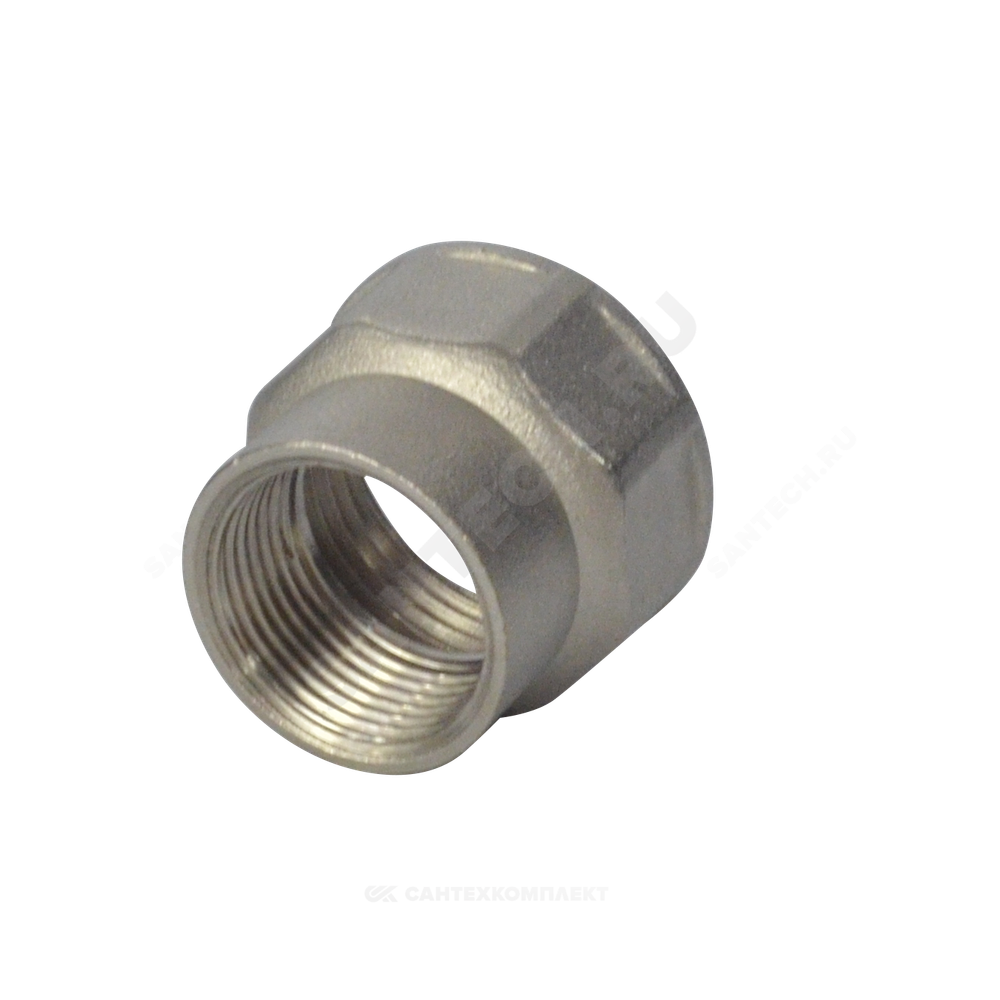 Муфта латунь никель переходная Ду 32х15 (1 1/4"х1/2") ВР/ВР RTP (РосТурПласт) 25174
