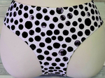 Плавки-бразилиана в горошек (Размер: XXXL) (Цвет: черный с белым)