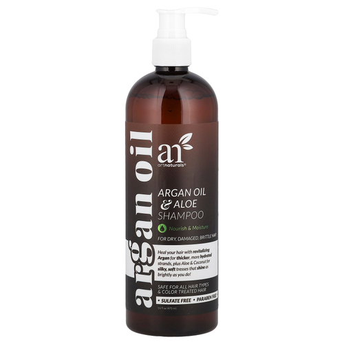 artnaturals, шампунь с аргановым маслом и алоэ, для сухих, поврежденных, ломких волос, 473 мл (16 жидк. унций)