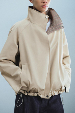 ZARA УКОРОЧЕННАЯ ДВУСТОРОННЯЯ КУРТКА ZW COLLECTION, СВЕТЛЫЙ ЖЕЛТО-КОРИЧНЕВЫЙ