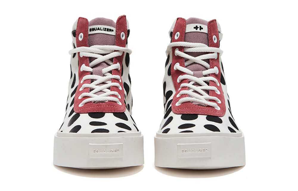 EQLZ EQUALIZER Fault High Slip Resistant High top Skateboard Shoes Unisex White Black Misprint