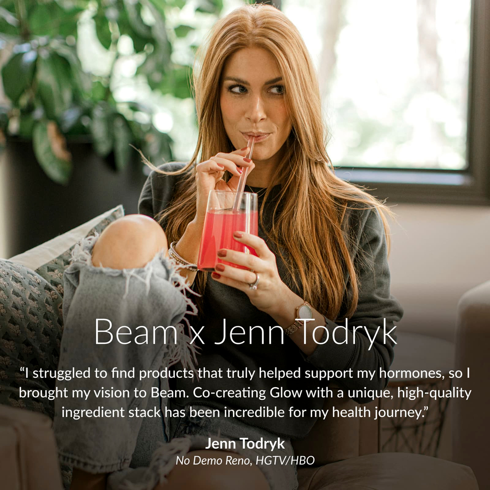 Beam, Glow, клубника и киви, 15 стик-пакетов по 6,3 г (0,22 унции)