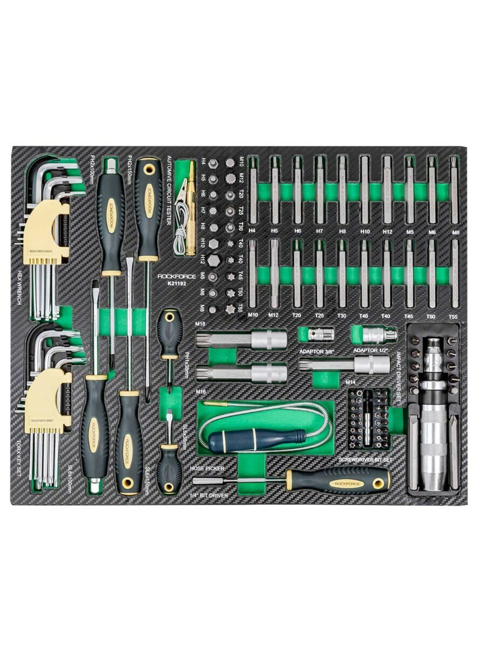 Набор отверток и бит 119пр.,в ложементе RockForce##Rock FORCE RF-K21192