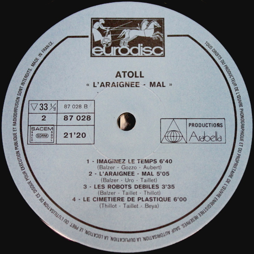 Atoll / L'Araignee-Mal (LP)