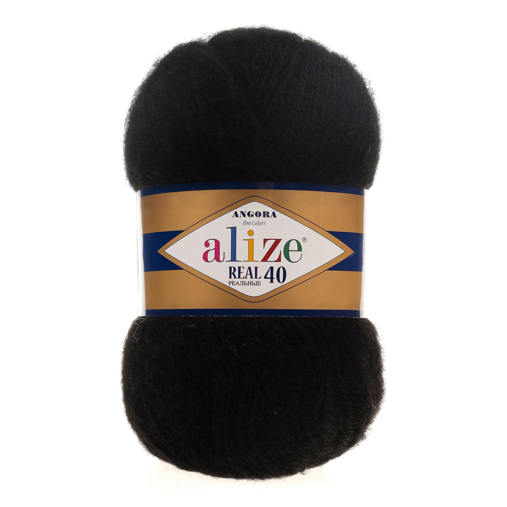 Пряжа "Angora real 40" 60 чёрный