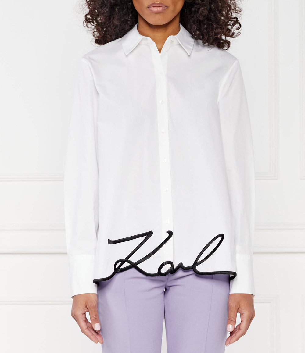 Рубашка karl hem signature shirt Karl Lagerfeld - белый(236W1606)