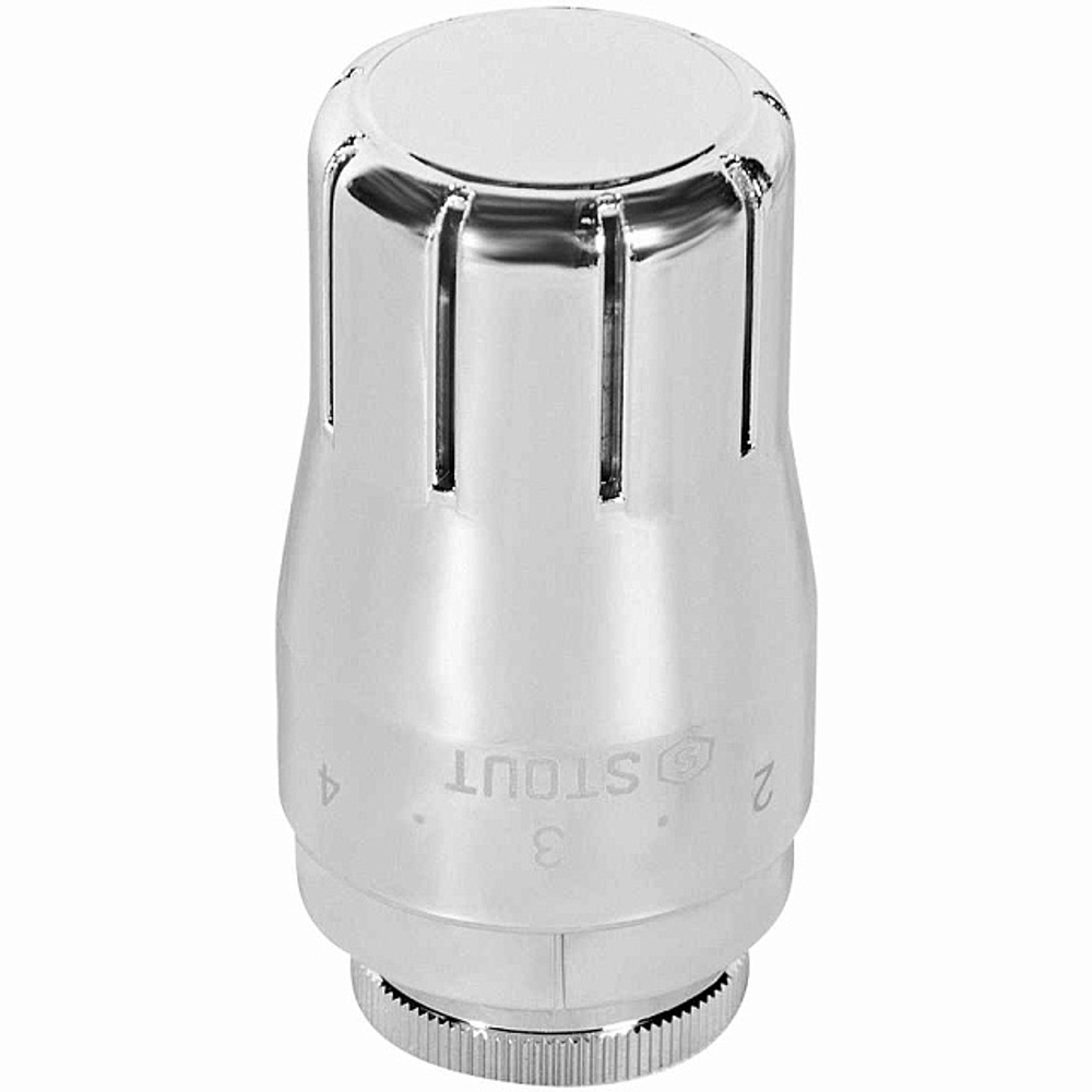 Комплект клапанов термостатических угловой STOUT Design - 1/2" (ВР/НР-американка, PN10, Tmax 120°C, EPTF уплотнение, цвет хром)