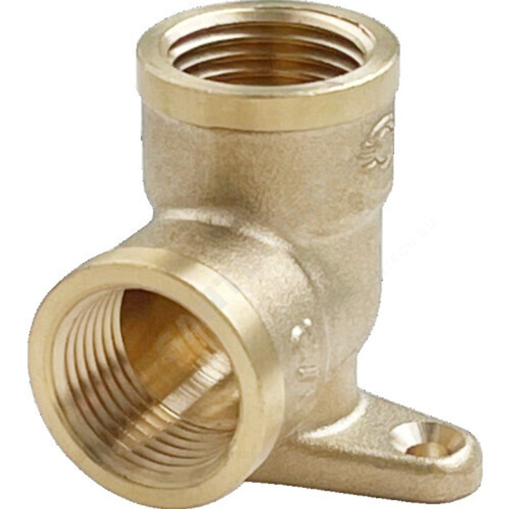 Угольник латунь Ду 15 (1/2") с креплением ВР VALFEX VF.751.L.012