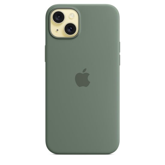 Силиконовый чехол для iPhone 15 с MagSafe (Зеленый)